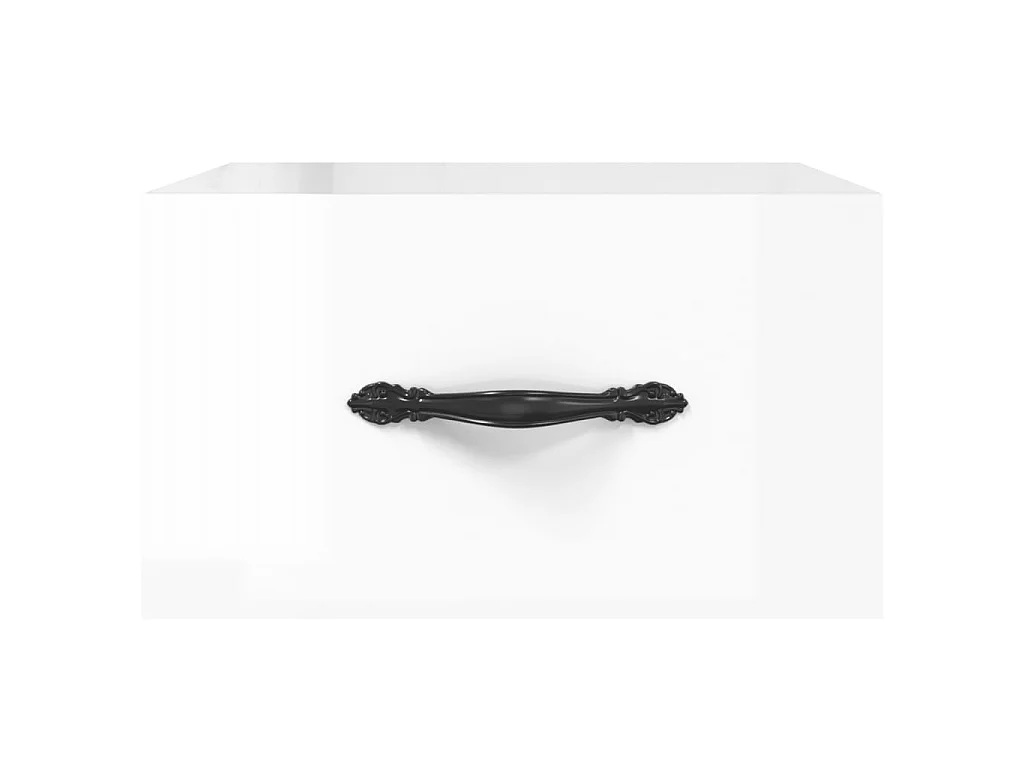 2er-Set Wand-Nachttische Nachtschrank Hochglanz-Weiß 35x35x20 cm -RN11905