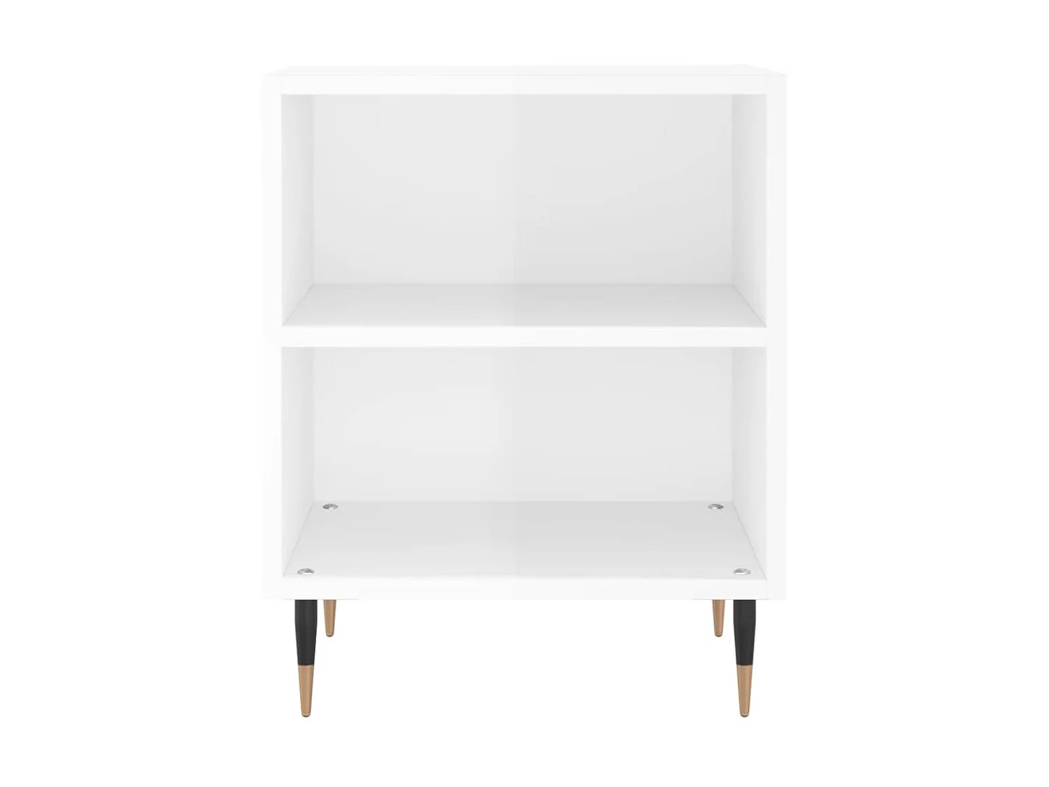 Nachttisch Nachtschrank Hochglanz-Weiß 40x30x50 cm Holzwerkstoff -RN12886