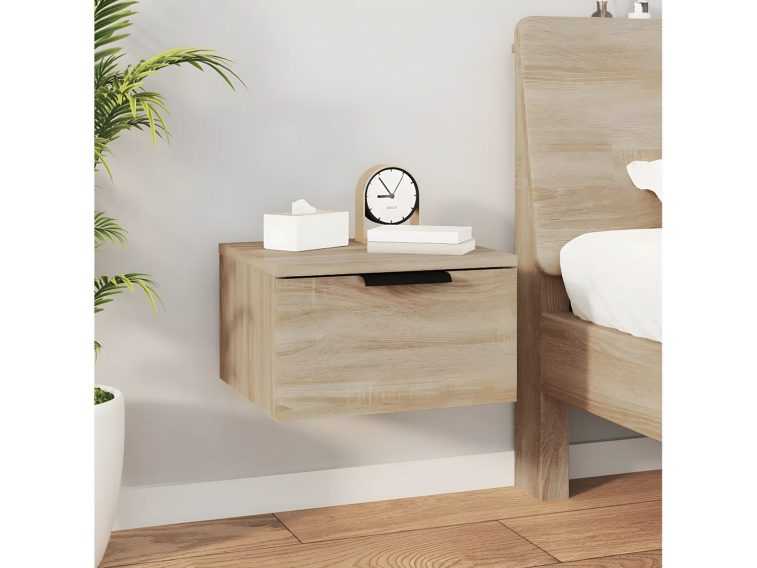 Wand-Nachttisch Nachtschrank Sonoma-Eiche 34x30x20 cm -RN65272