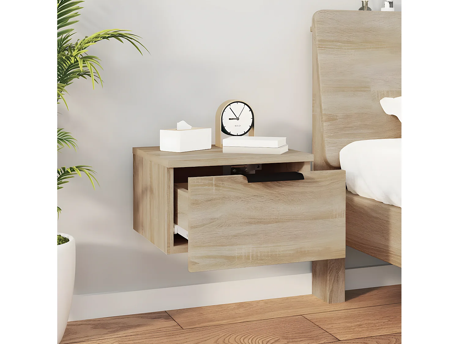 Wand-Nachttisch Nachtschrank Sonoma-Eiche 34x30x20 cm -RN65272