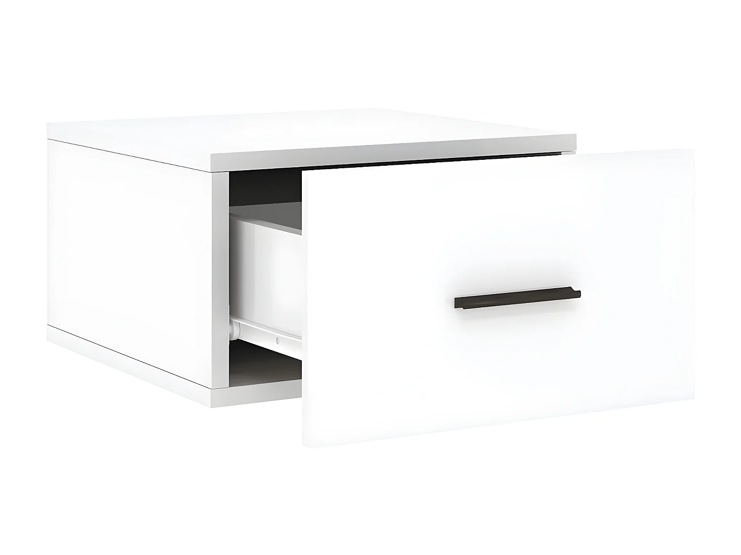 2er-Set Wand-Nachttische Nachtschrank Hochglanz-Weiß 35x35x20 cm -RN57651