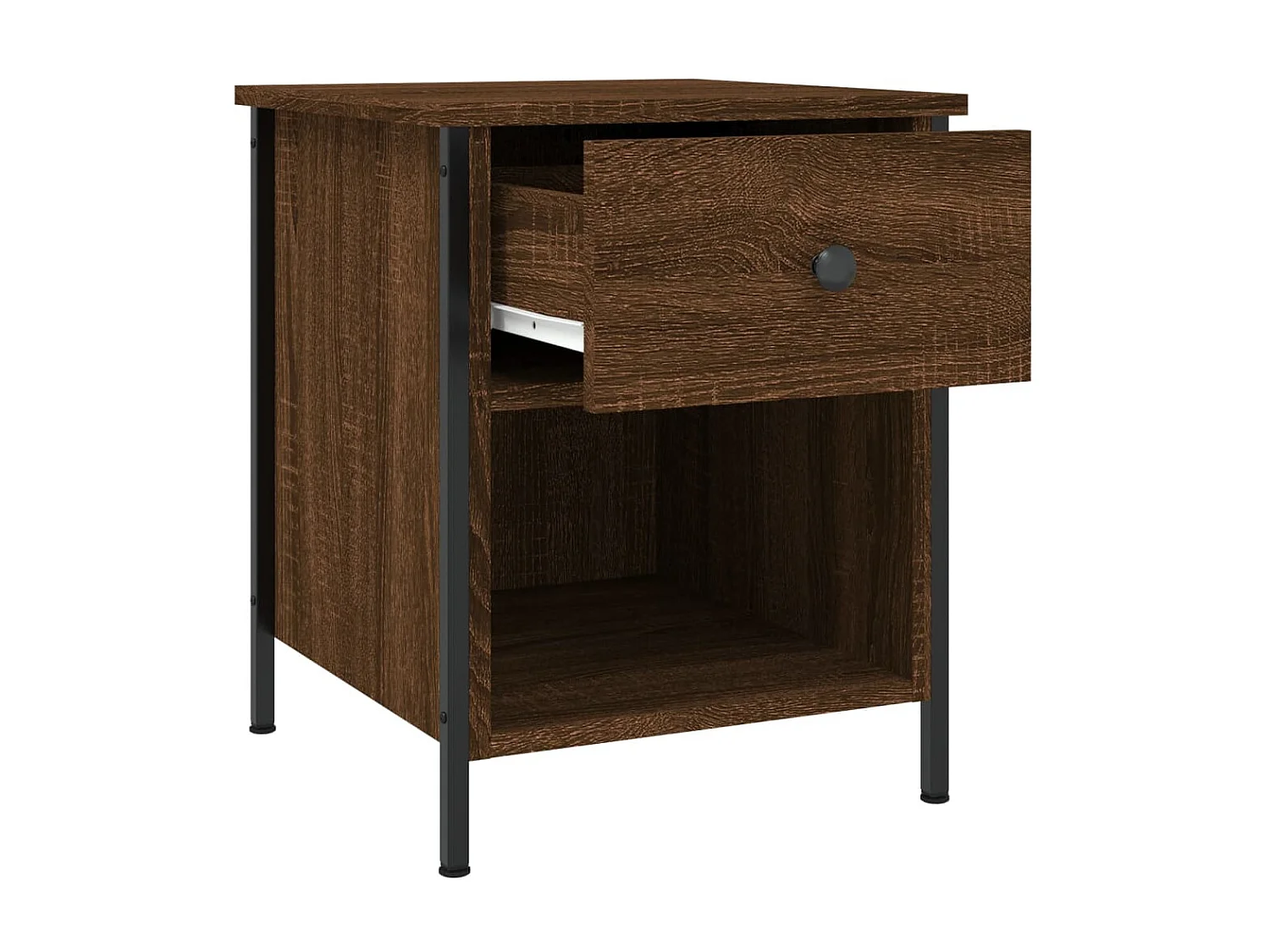 2er-Set Nachttische Nachtschrank Braun Eichen-Optik 40x42x50 cm Holzwerkstoff -RN19421