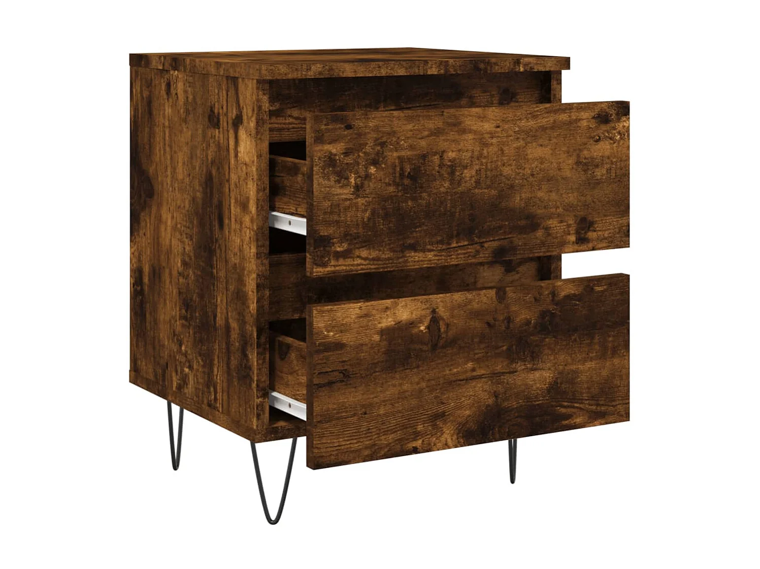 2er-Set Nachttische Nachtschrank Räuchereiche 40x35x50 cm Holzwerkstoff -RN35833