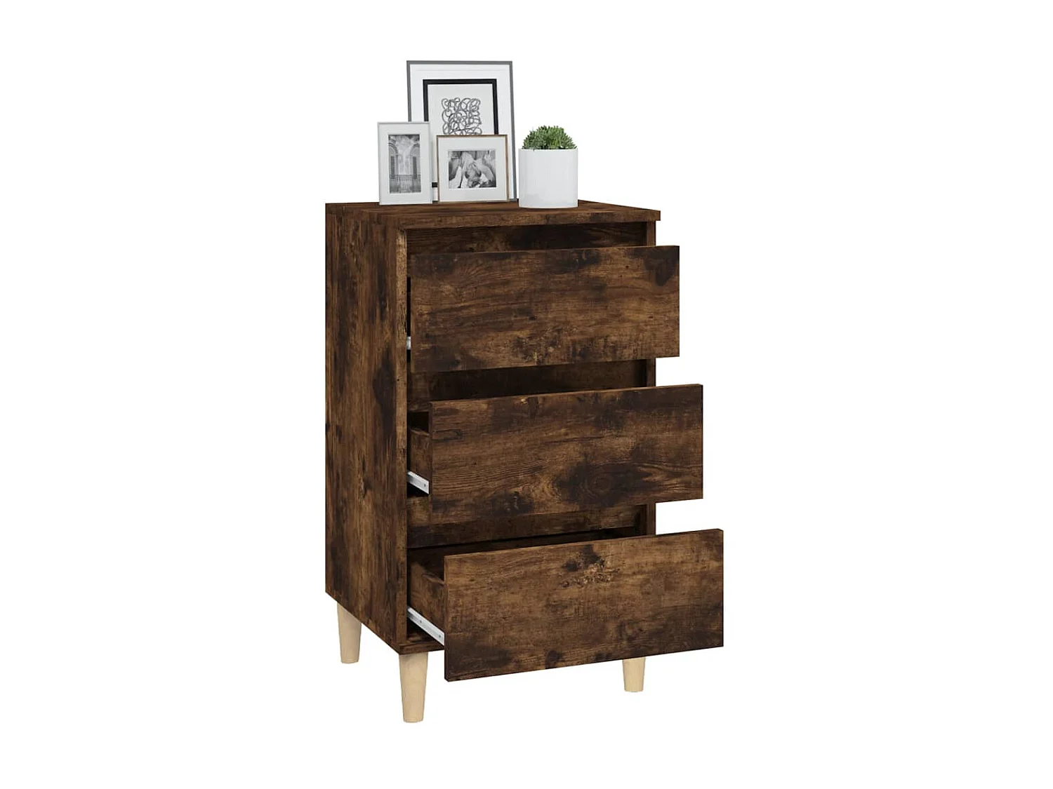 Nachttisch Nachtschrank Räuchereiche 40x35x70 cm Holzwerkstoff -RN67851