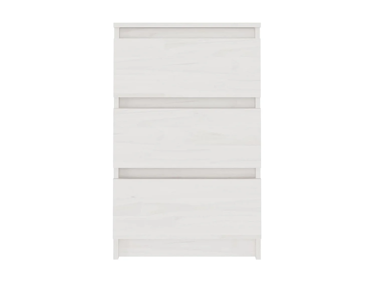 2er-Set Nachtschränke Nachttische Weiß 40x29,5x64 cm Massivholz Kiefer -RN84853