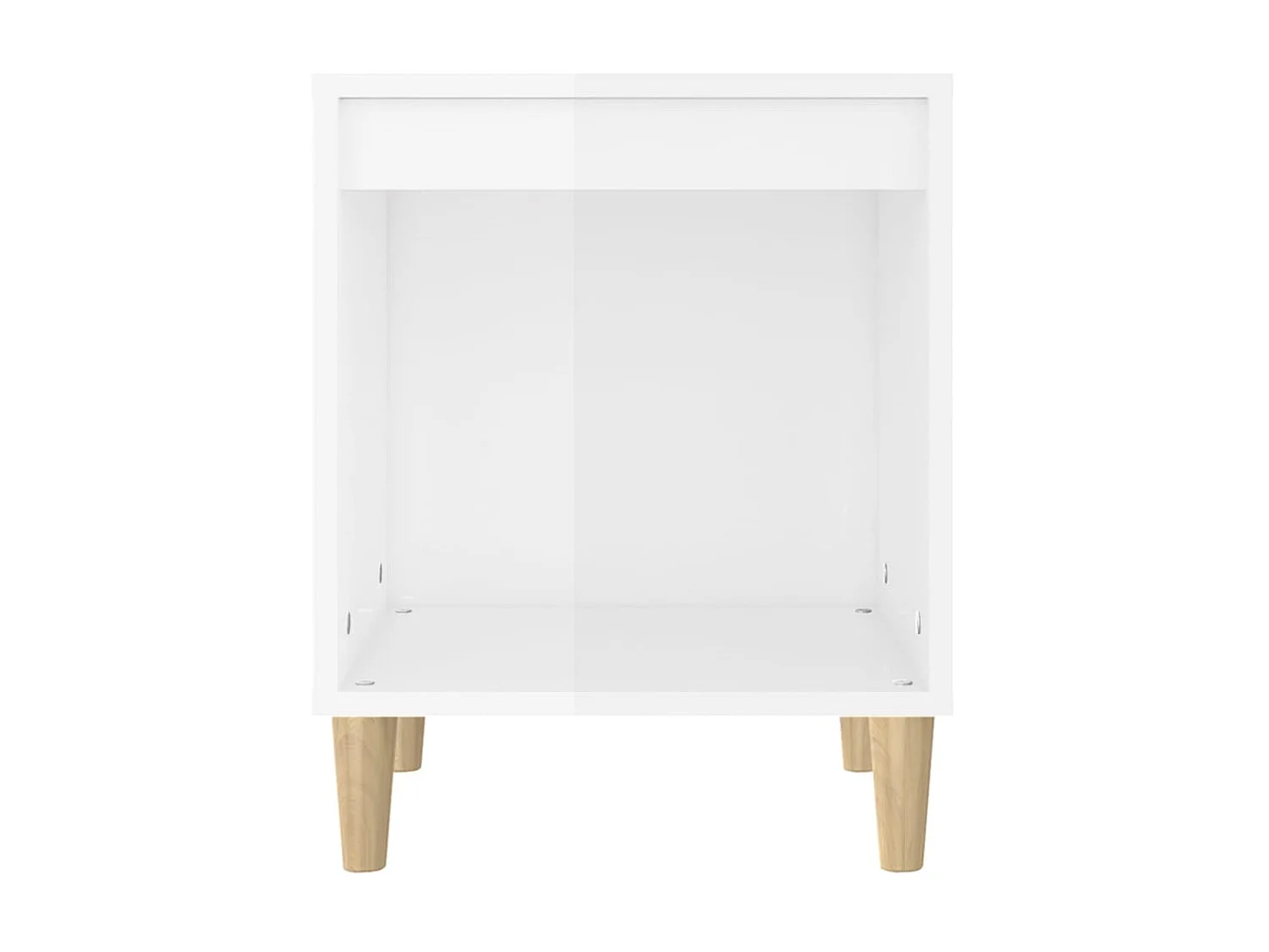 Nachttisch Nachtschrank Hochglanz-Weiß 40x35x50 cm Holzwerkstoff -RN80168