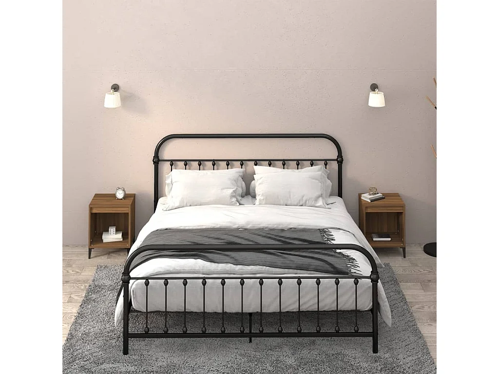 2er-Set Nachttische Nachtschrank Braun Eichen-Optik 40x35x50 cm -RN42226