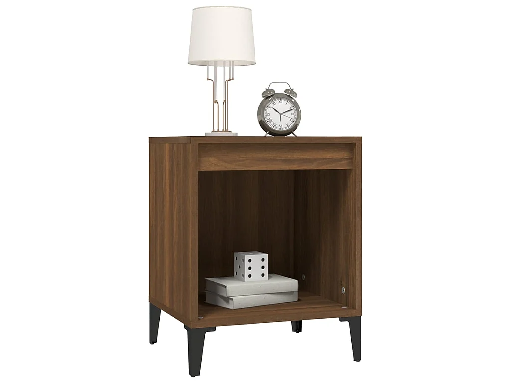 2er-Set Nachttische Nachtschrank Braun Eichen-Optik 40x35x50 cm -RN42226