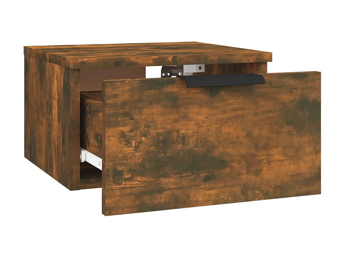2er-Set Wand-Nachttische Nachtschrank Räuchereiche 34x30x20 cm -RN71882