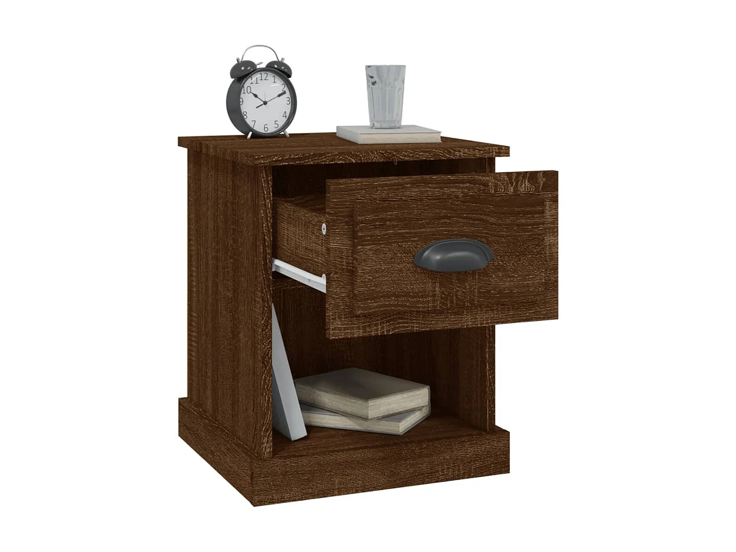 2er-Set Nachttische Nachtschrank Braun Eiche 39x39x47,5 cm Holzwerkstoff -RN96662