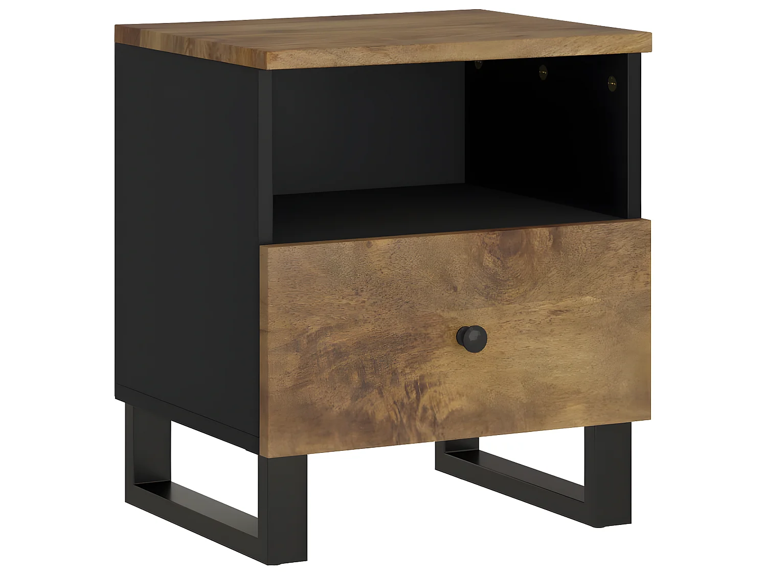 Nachttisch Nachtschrank Massivholz Mango & Holzwerkstoff -RN34809