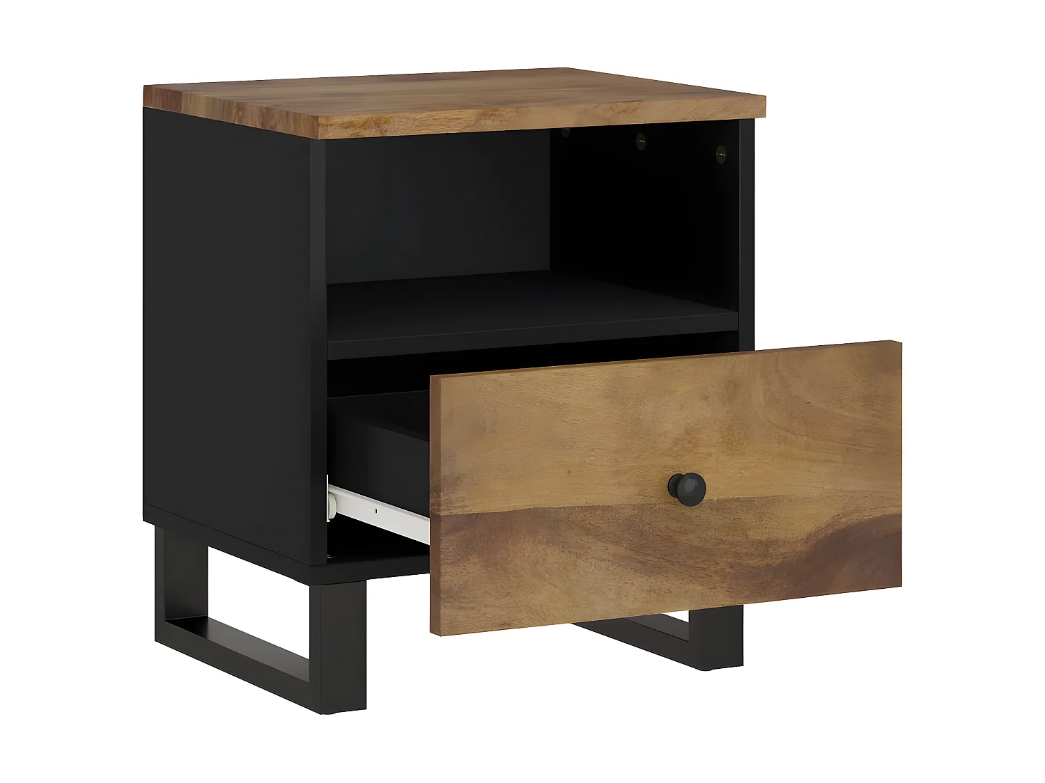 Nachttisch Nachtschrank Massivholz Mango & Holzwerkstoff -RN34809