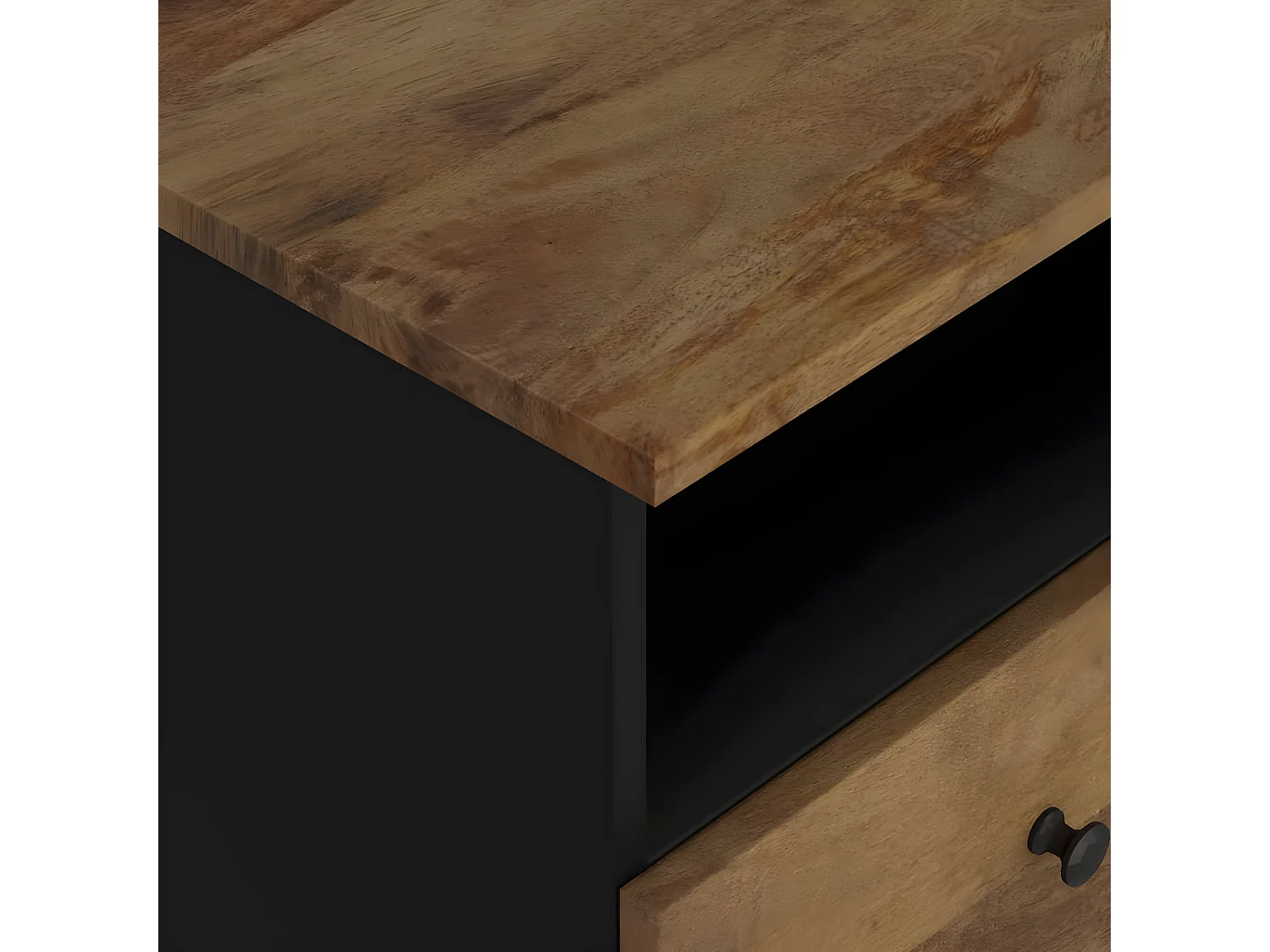 Nachttisch Nachtschrank Massivholz Mango & Holzwerkstoff -RN34809