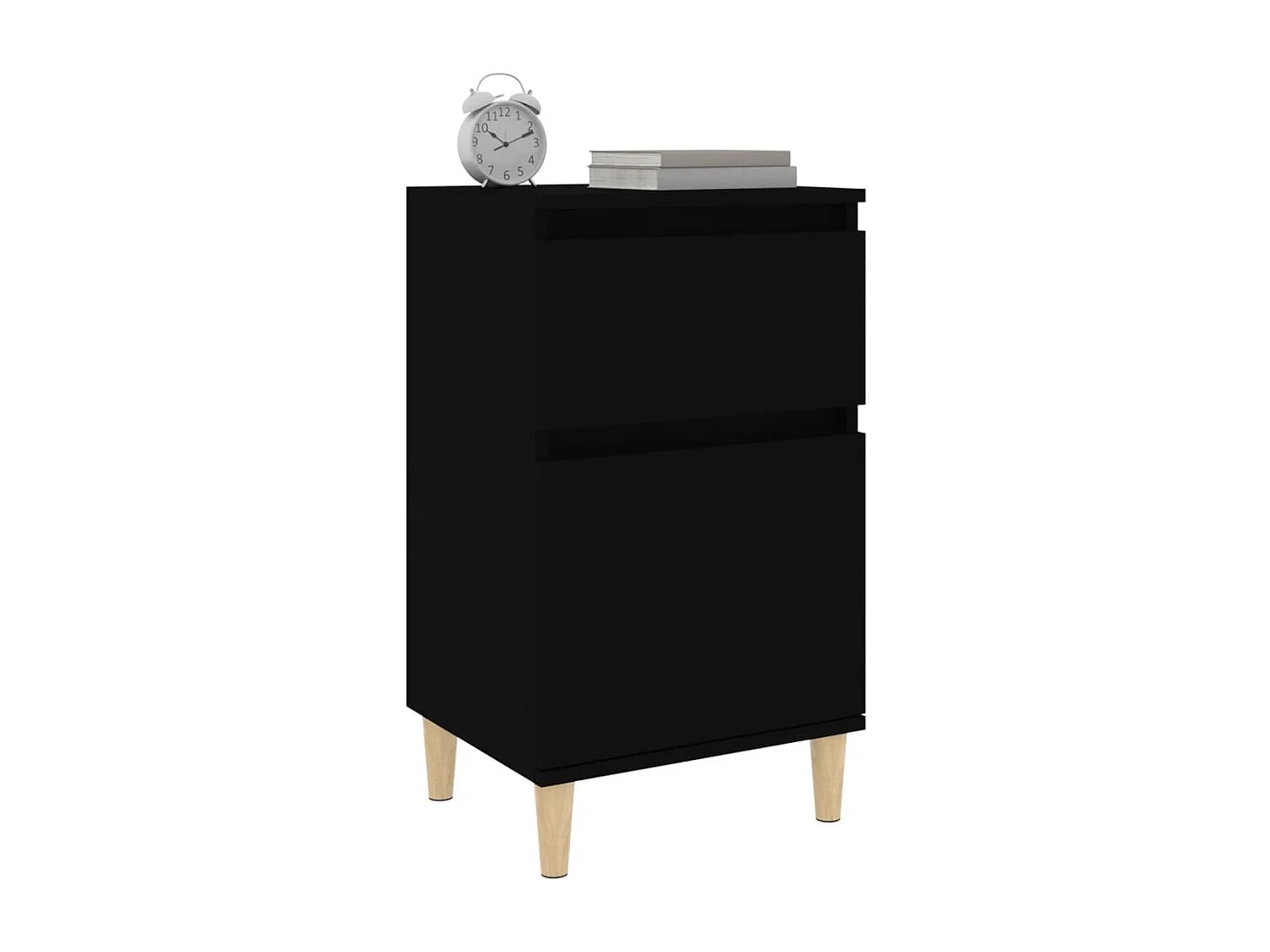 Nachttisch Nachtschrank Schwarz 40x35x70 cm -RN64552