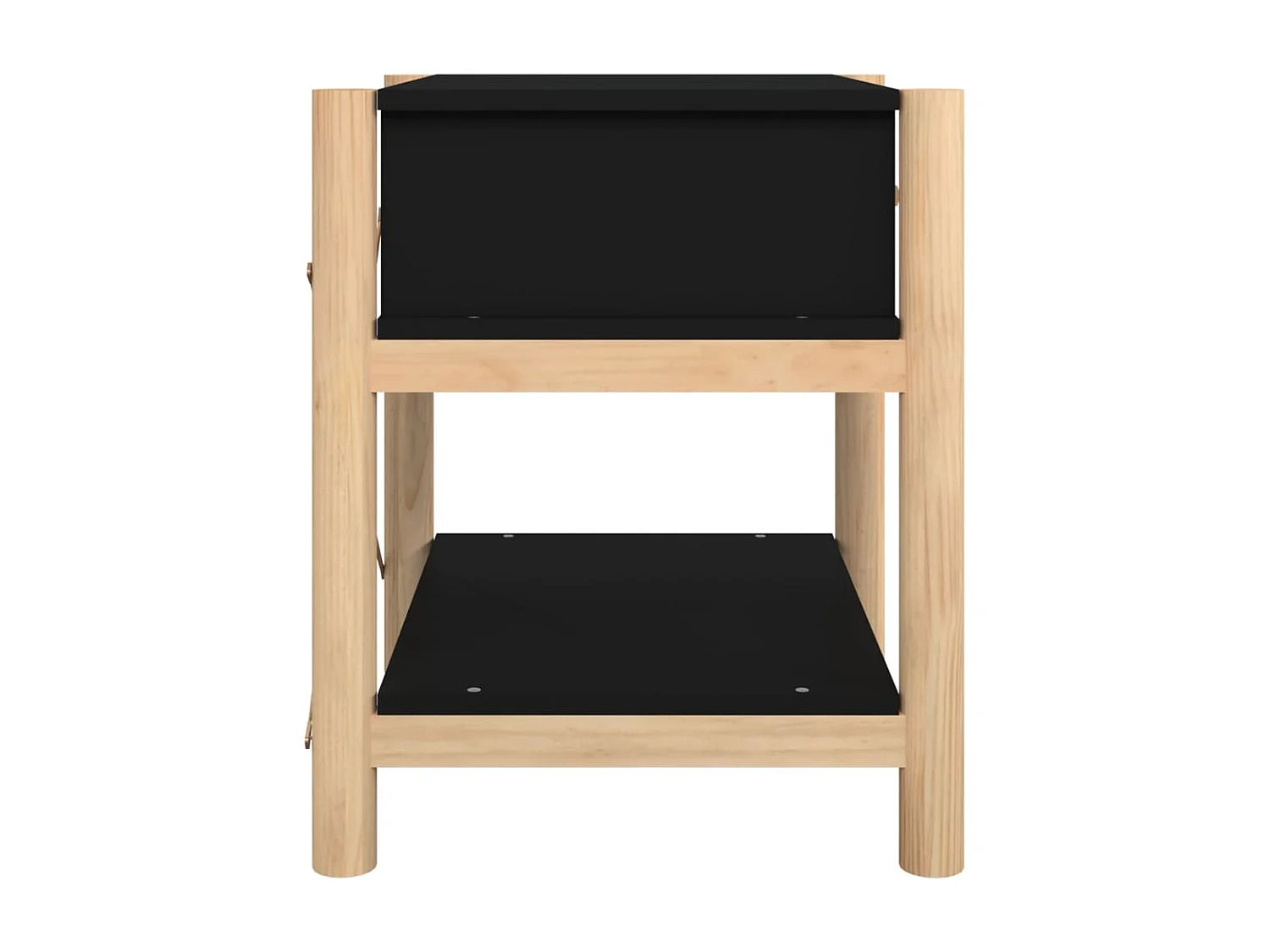 2er-Set Nachttische Nachtschrank Schwarz 42x38x45 cm Holzwerkstoff -RN59468