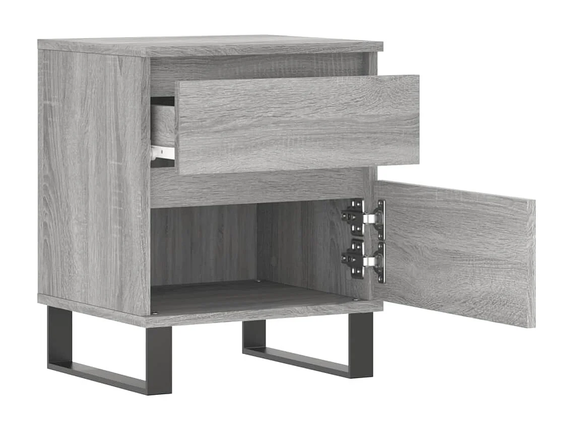 2er-Set Nachttische Nachtschrank Grau Sonoma 40x35x50 cm Holzwerkstoff -RN81497