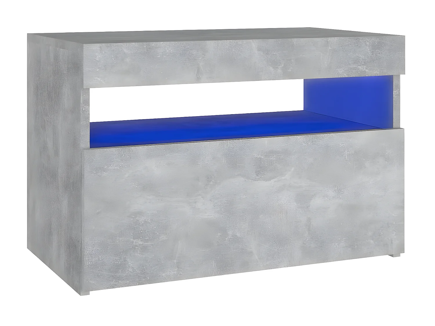 Nachttisch Nachtschrank mit LED-Leuchten Betongrau 60x35x40 cm -RN16238