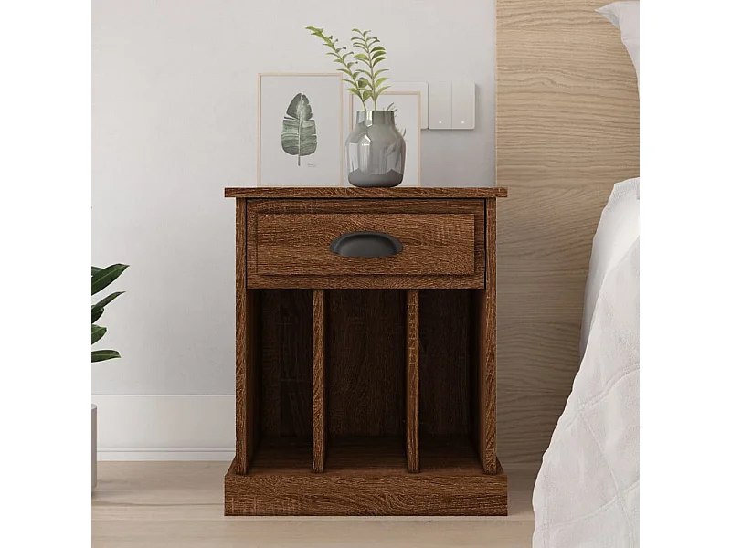 Nachttisch Nachtschrank Braun Eichen-Optik 43x36x50 cm -RN55063