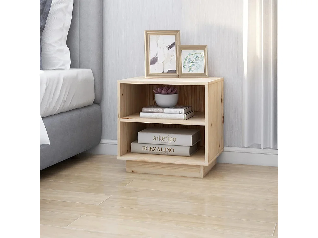 Nachttisch Nachtschrank 40x34x40 cm Massivholz Kiefer -RN77491