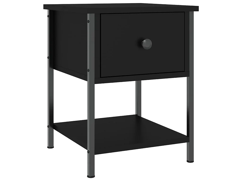 Nachttisch Nachtschrank Schwarz 34x35,5x45 cm Holzwerkstoff -RN64952