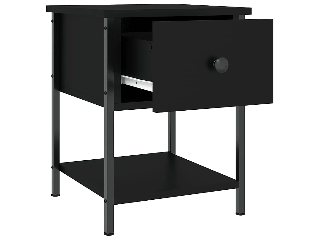 Nachttisch Nachtschrank Schwarz 34x35,5x45 cm Holzwerkstoff -RN64952