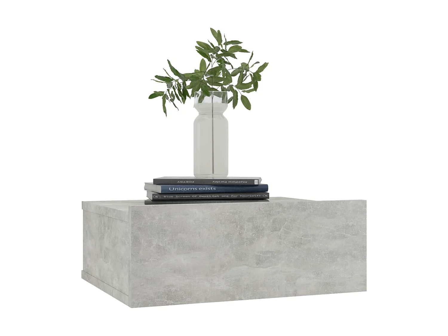 Hängender Nachttisch Nachtschrank Betongrau 40x30x15 cm Holzwerkstoff -RN29997