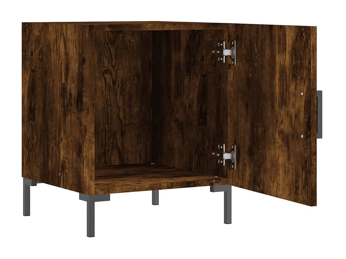 2er-Set Nachttische Nachtschrank Räuchereiche 40x40x50 cm Holzwerkstoff -RN93137