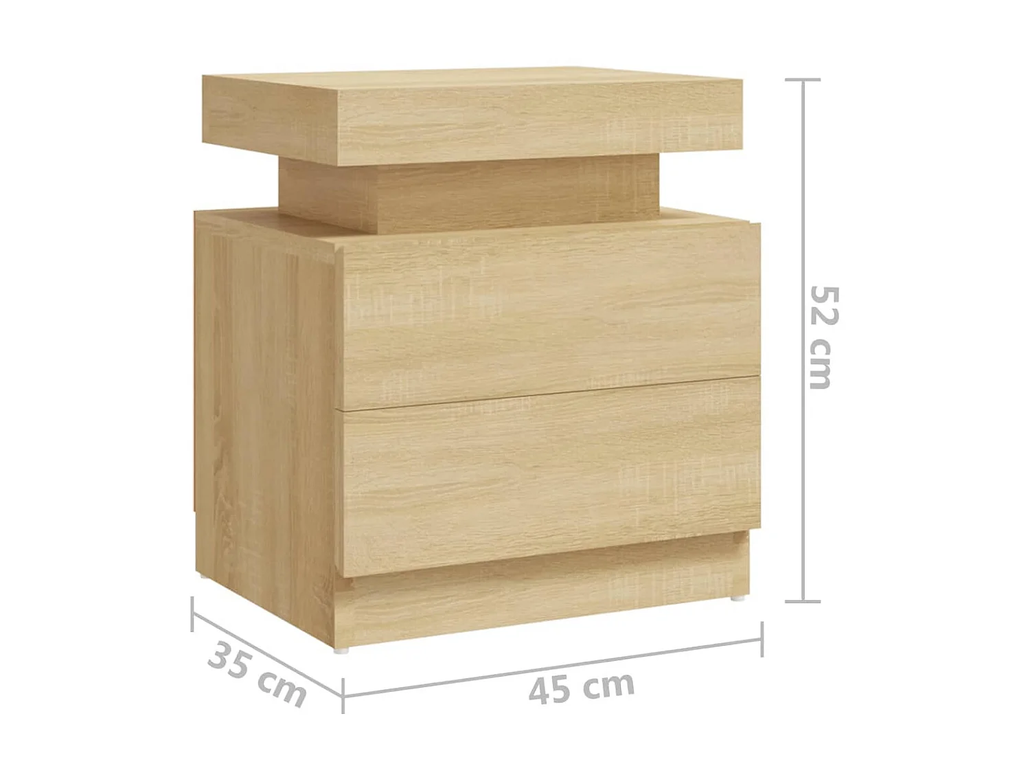 Nachttisch Nachtschrank Sonoma-Eiche 45x35x52 cm Holzwerkstoff -RN31354