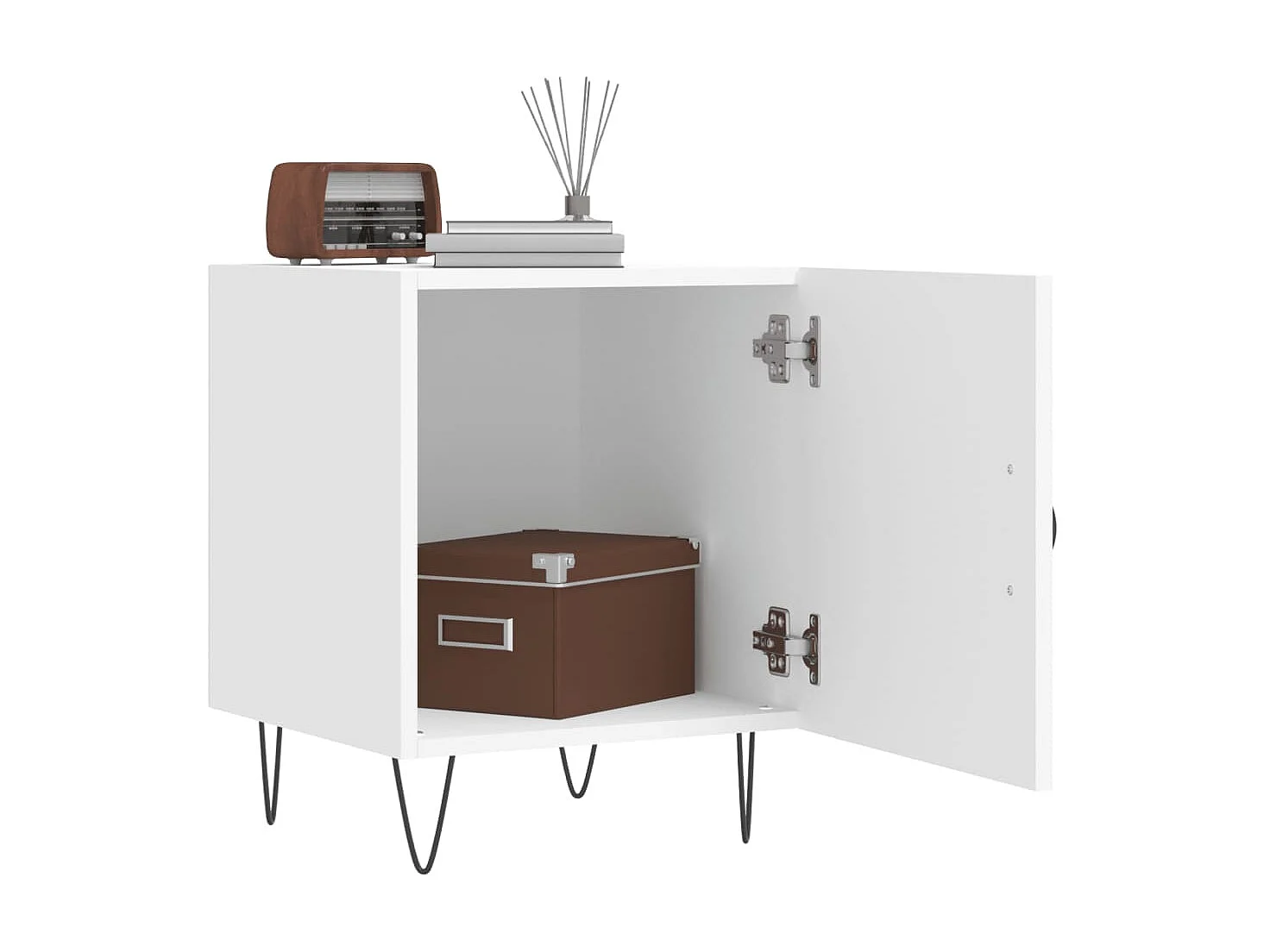 Nachttisch Nachtschrank Weiß 40x40x50 cm Holzwerkstoff -RN89423