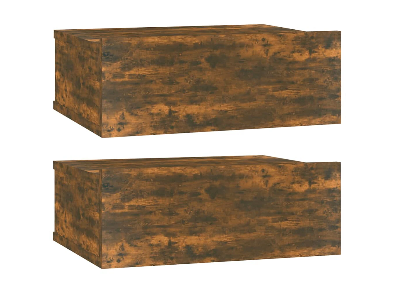 2er-Set Hängender Nachttisch Räuchereiche 40x30x15cm Holzwerkstoff -RN72238