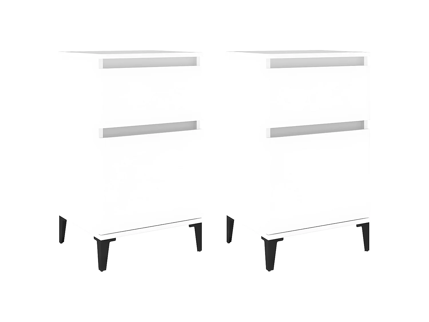2er-Set Nachttische Nachtschrank Weiß 40x35x70 cm -RN66450