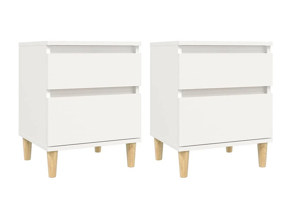 2er-Set Nachttische Nachtschrank Weiß 40x35x50 cm -RN71400