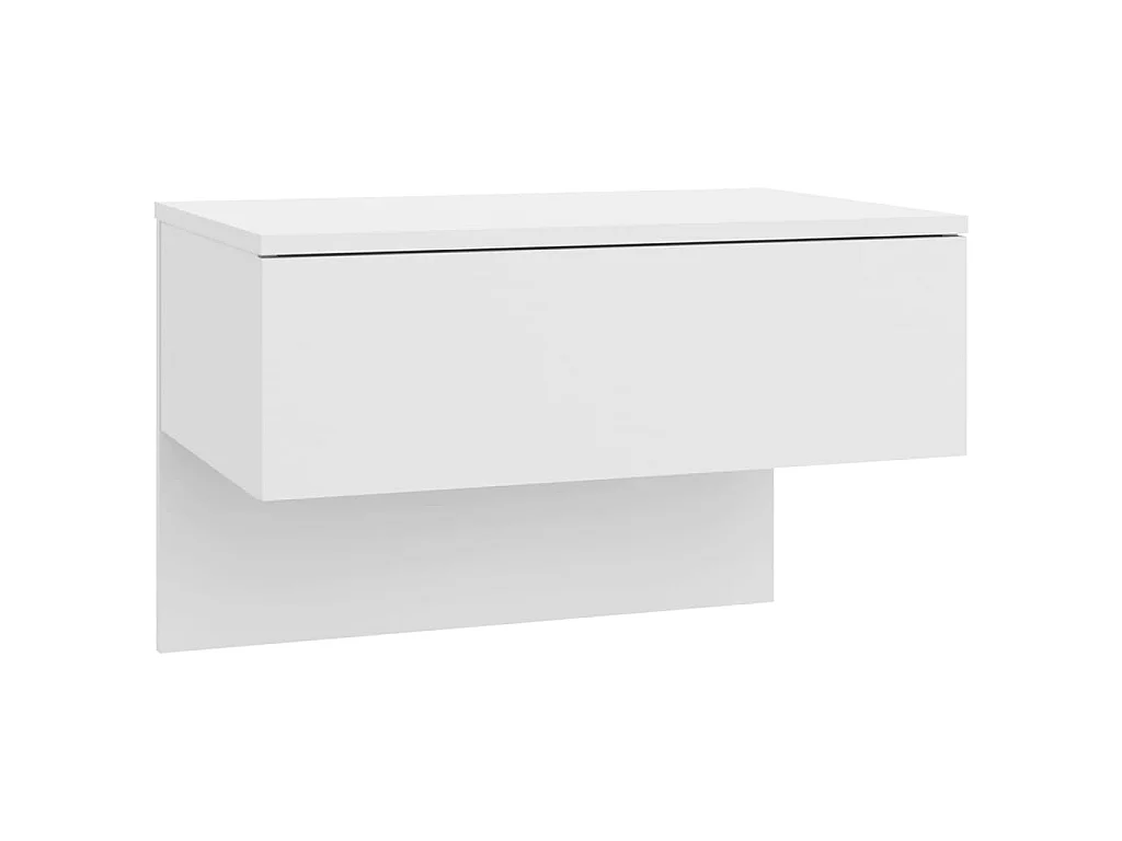 2er-Set Wand-Nachttische Nachtschrank Hochglanz-Weiß -RN61117