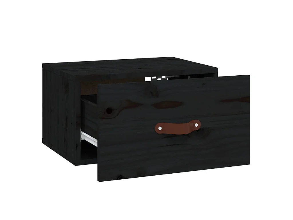 Wand-Nachttisch Nachtschrank Schwarz 40x29,5x22 cm -RN89352