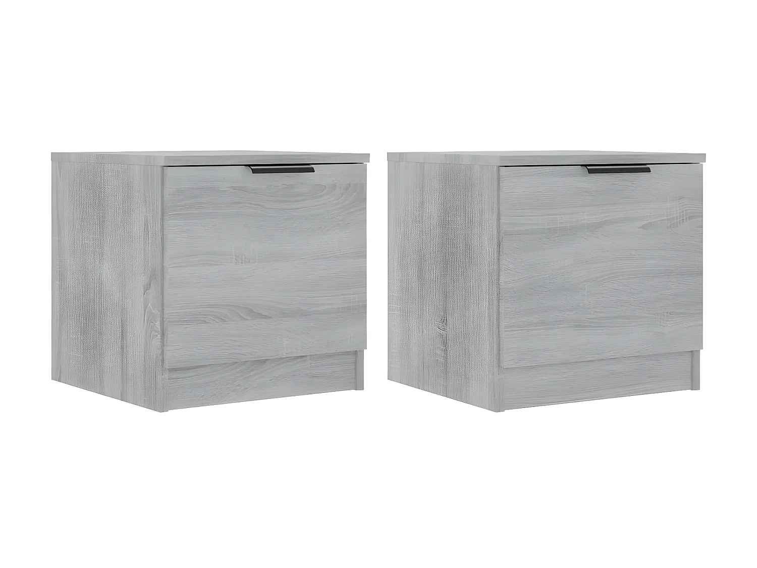 2er-Set Nachttische Nachtschrank Grau Sonoma 40x39x40 cm -RN46210