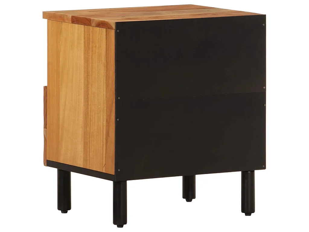 2er-Set Nachttische Nachtschrank 40x33x46 cm Massivholz Akazie -RN11679
