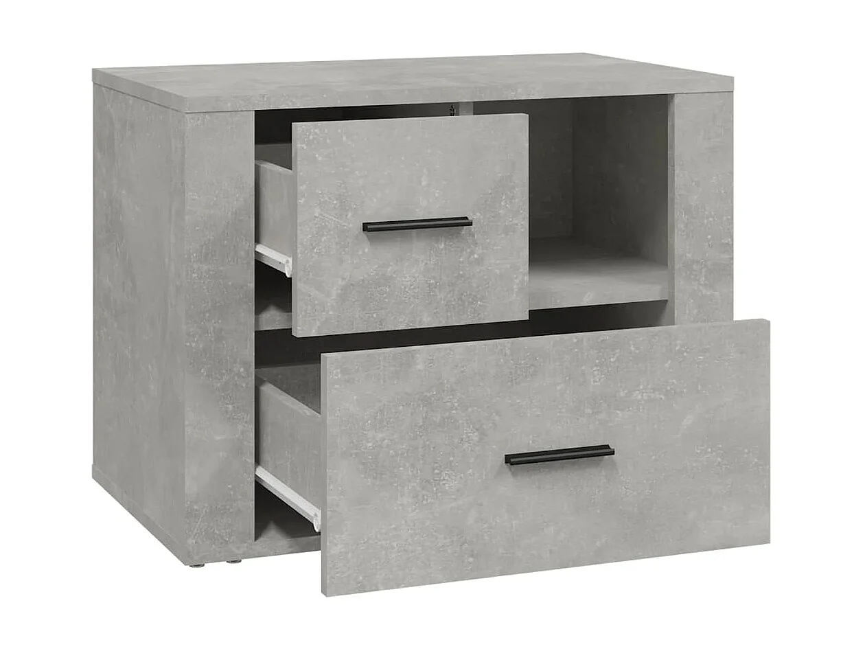 Nachttisch Betongrau Nachtschrank 60x36x45 cm Holzwerkstoff -RN41597