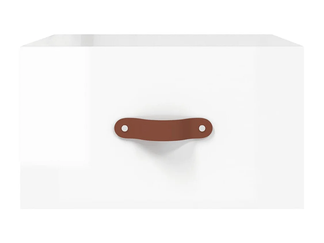 2er-Set Wand-Nachttische Nachtschrank Hochglanz-Weiß 35x35x20 cm -RN77592