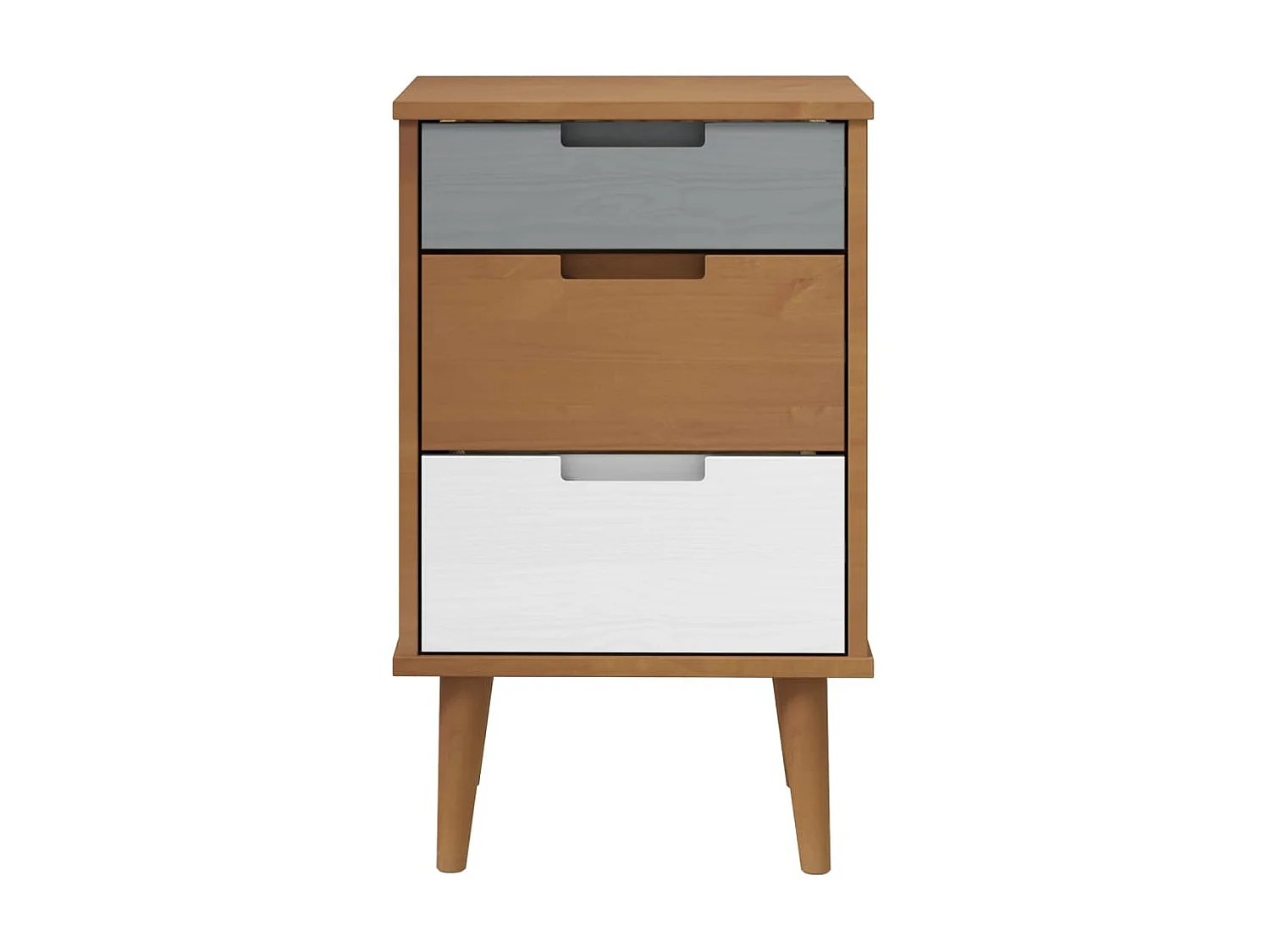 Nachttisch Nachtschrank MOLDE Braun 40x35x65 cm Massivholz Kiefer -RN84869