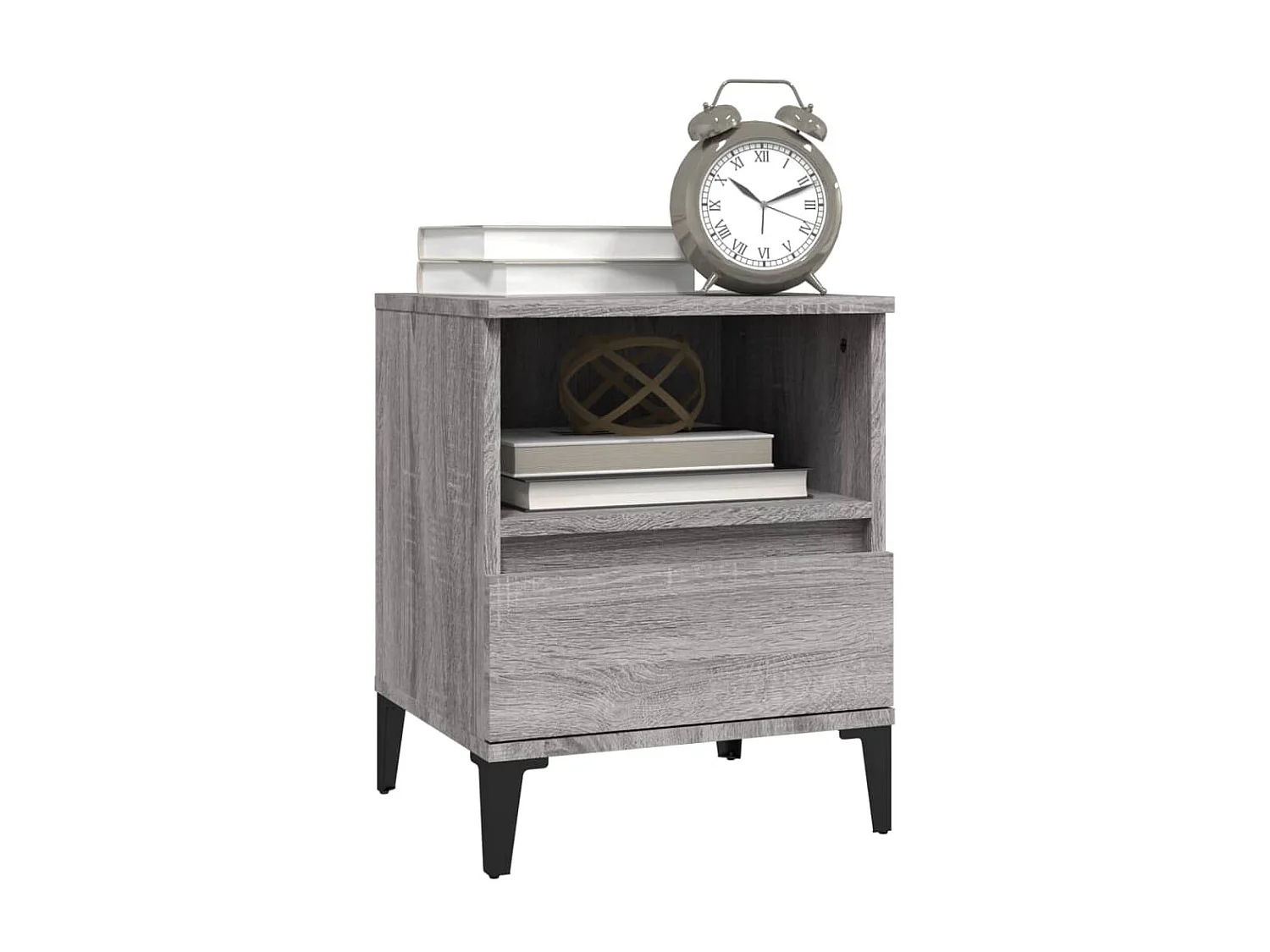 2er-Set Nachttische Nachtschrank Grau Sonoma 40x35x50 cm -RN53487