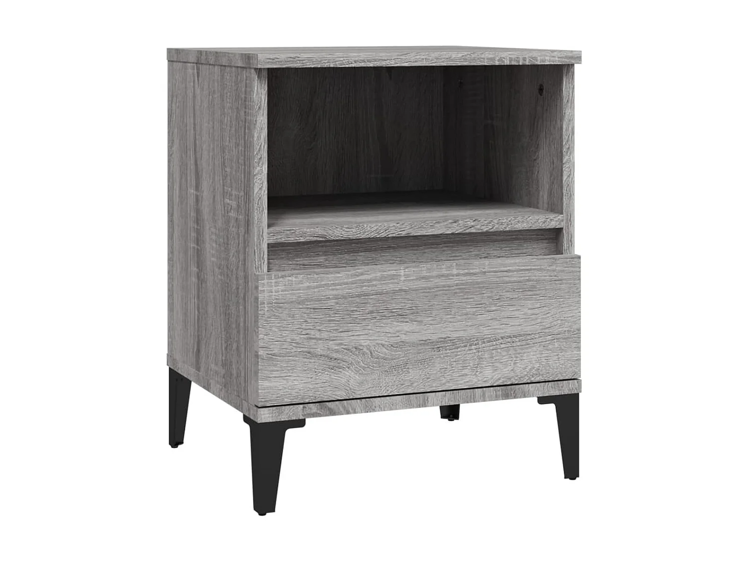 2er-Set Nachttische Nachtschrank Grau Sonoma 40x35x50 cm -RN53487