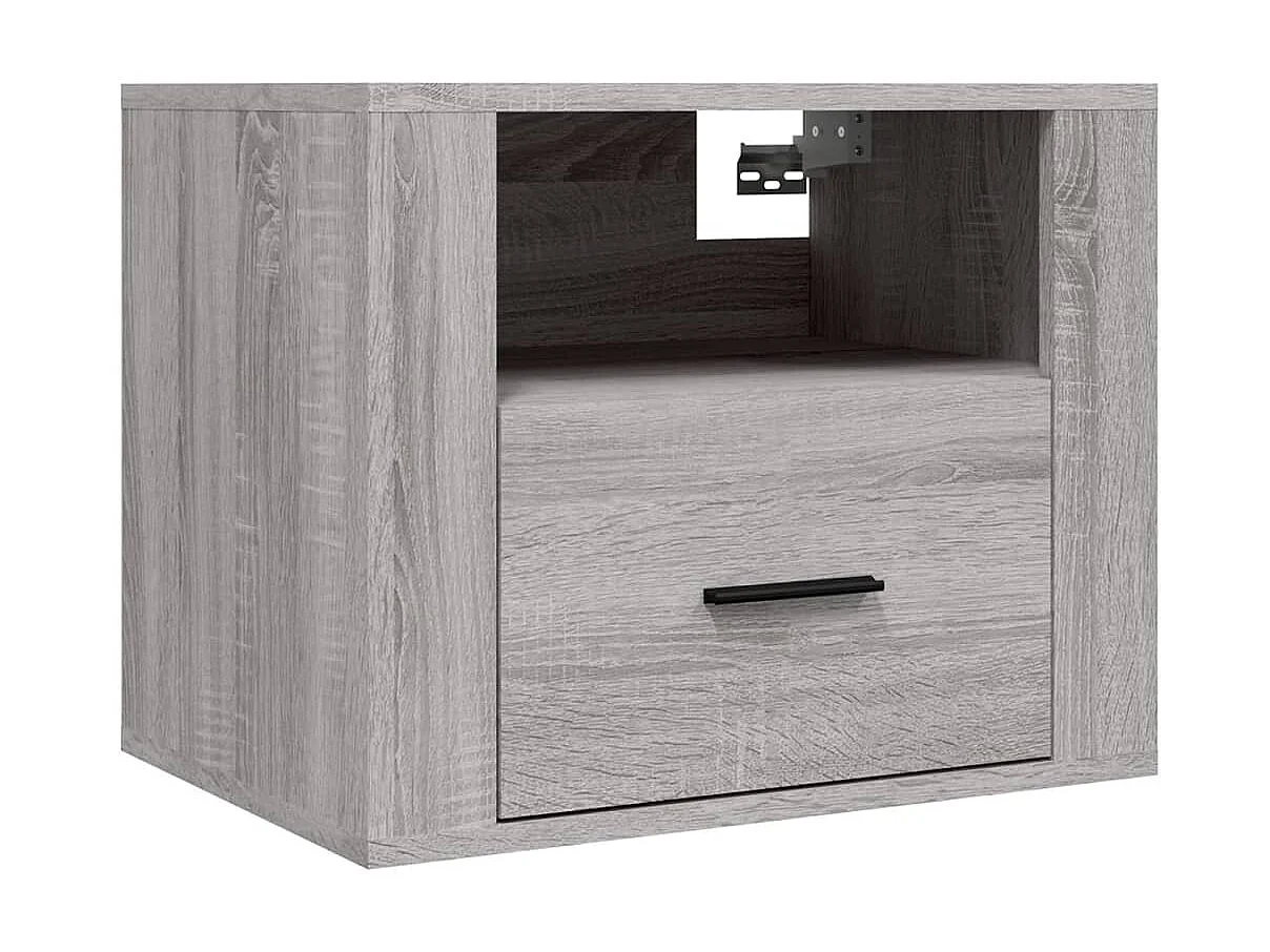 2er-Set Wand-Nachttische Nachtschrank Grau Sonoma 50x36x40 cm -RN93600