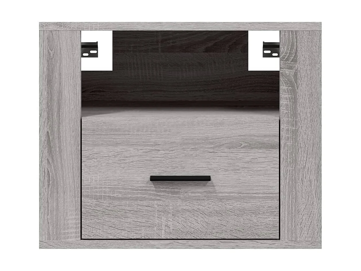 2er-Set Wand-Nachttische Nachtschrank Grau Sonoma 50x36x40 cm -RN93600