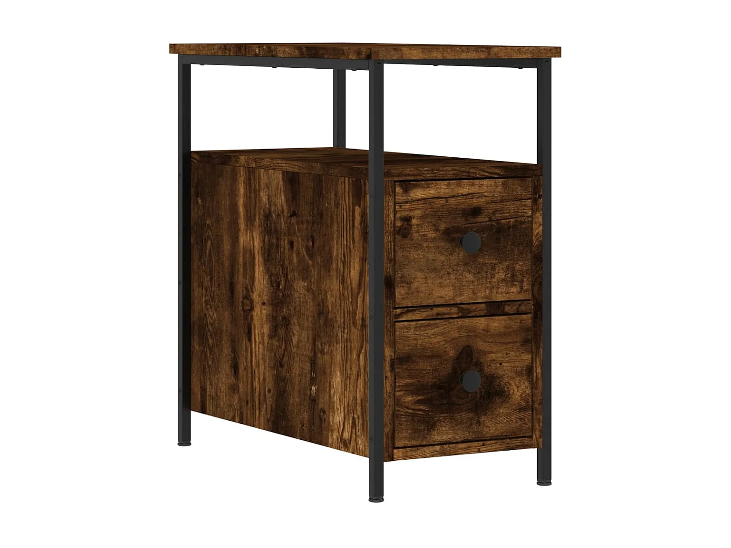 Nachttisch Nachtschrank Räuchereiche 30x60x60 cm Holzwerkstoff -RN34301