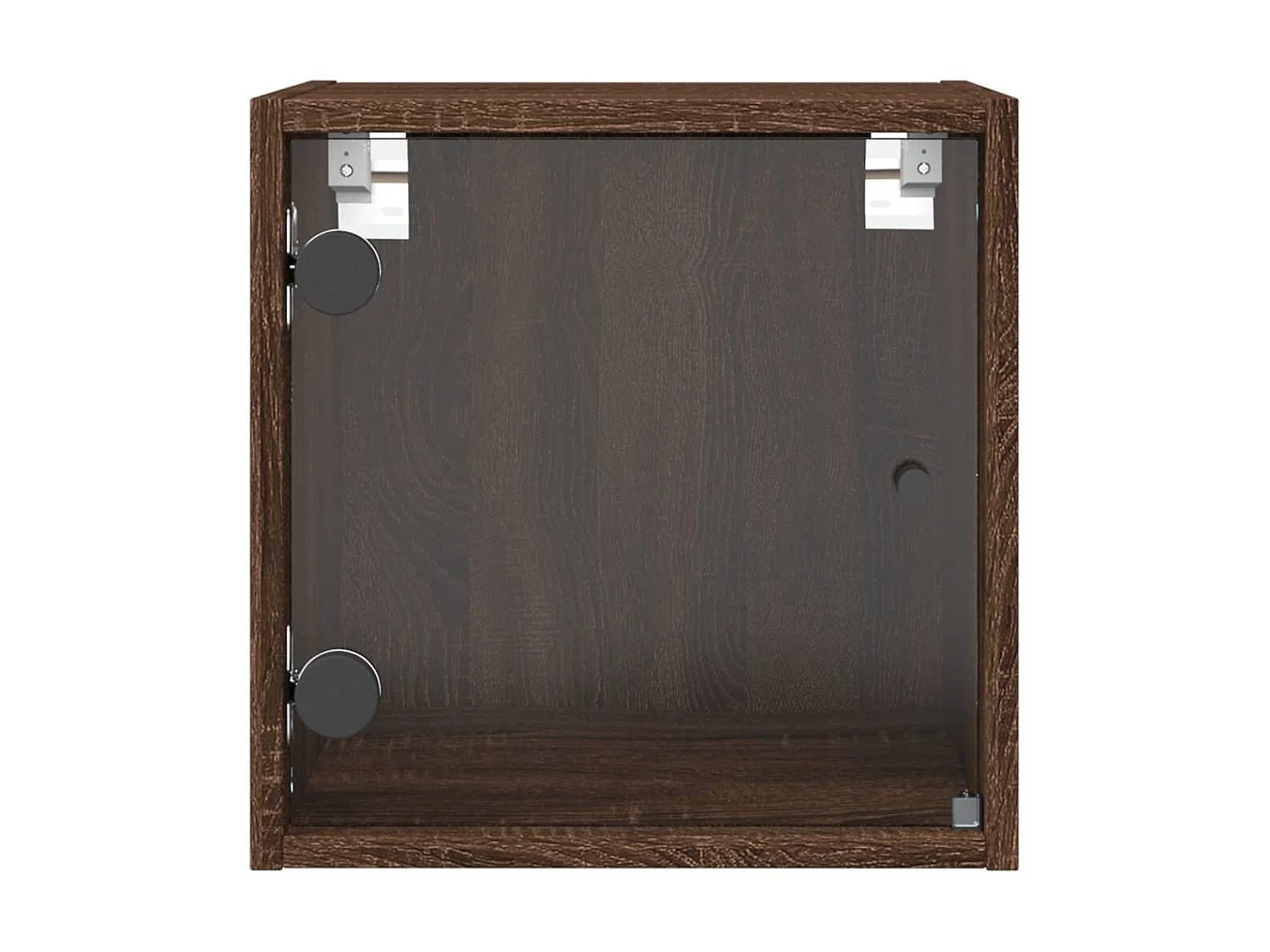 Nachttisch Nachtschrank mit Glastür Braun Eichen-Optik 35x37x35 cm -RN91949