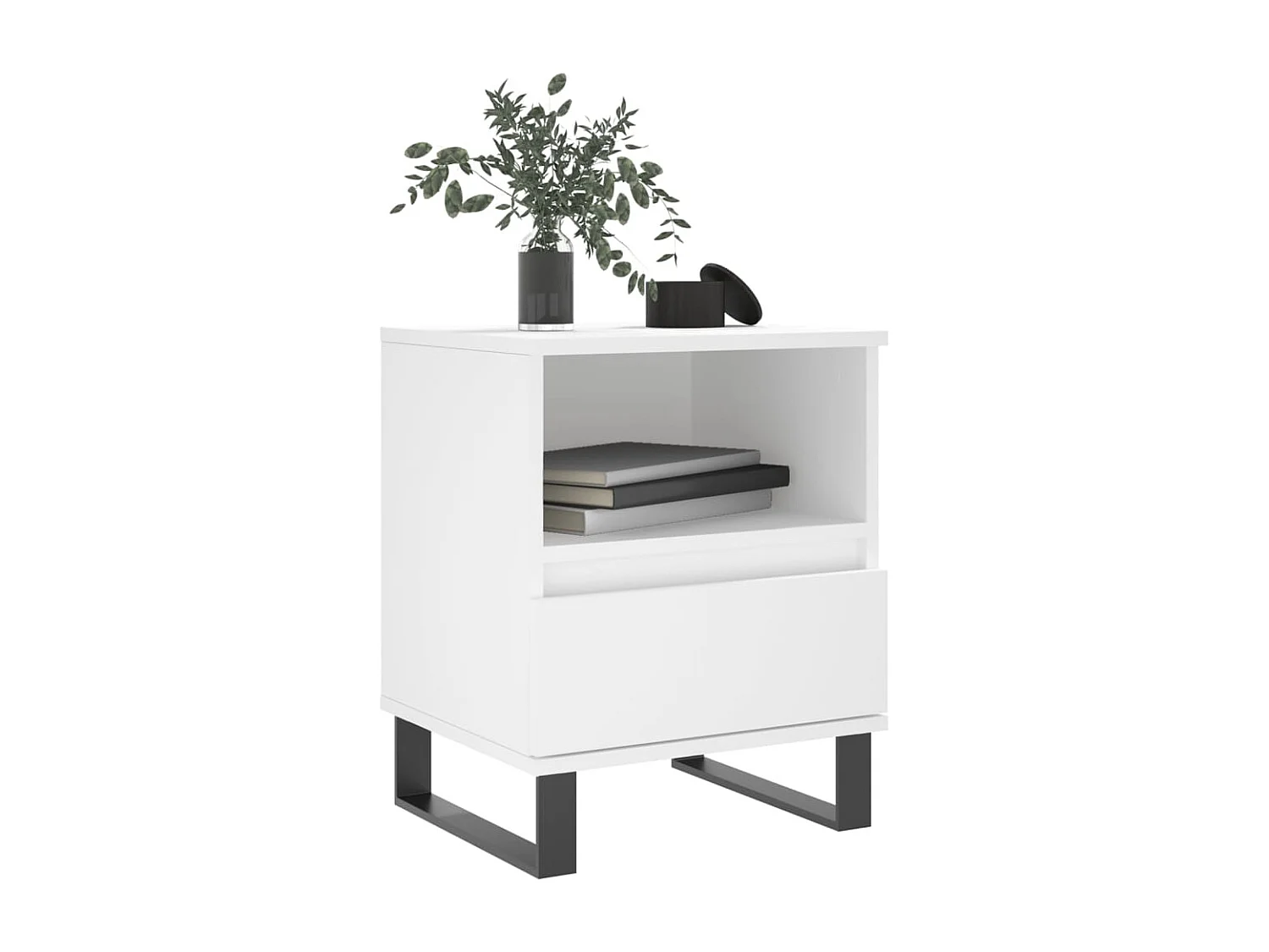 Nachttisch Nachtschrank Weiß 40x35x50 cm Holzwerkstoff -RN51128