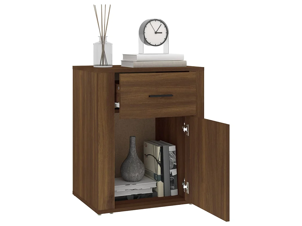 Nachttisch Nachtschrank Braun Eichen-Optik 50x36x60 cm Holzwerkstoff -RN13169