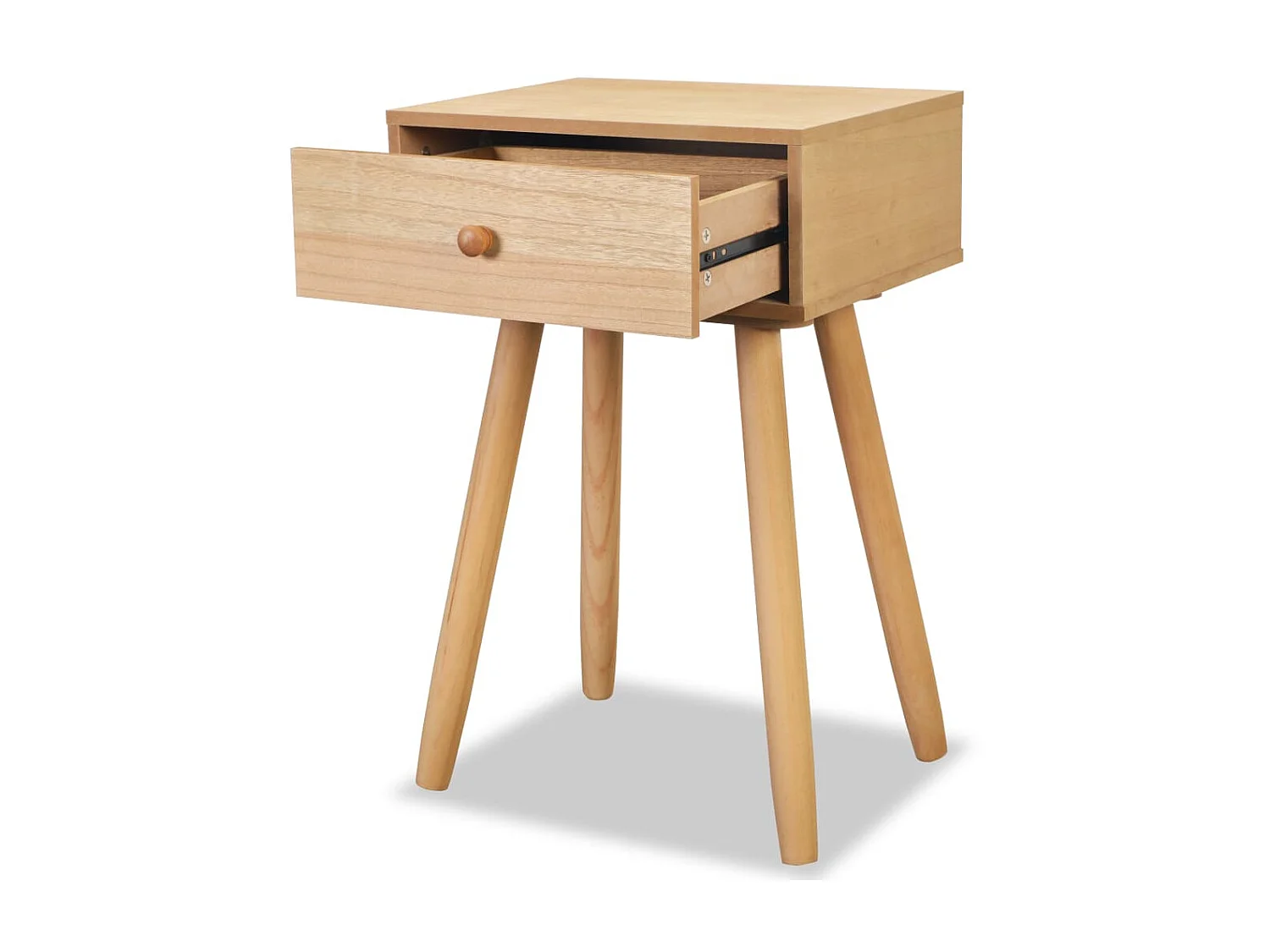 2er-Set Nachttisch Nachtschränke Kiefernholz Massiv 40 x 30 x 61 cm Braun -RN71317