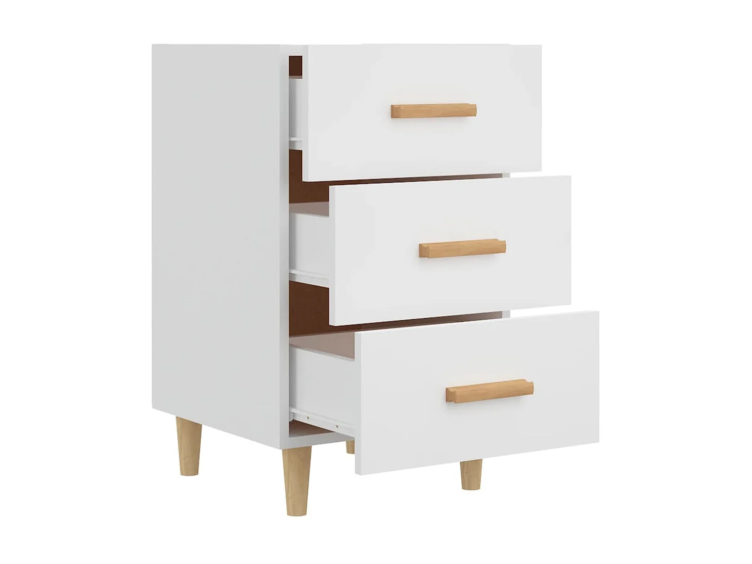 Nachttisch Nachtschrank Weiß 40x40x66 cm Holzwerkstoff -RN66922