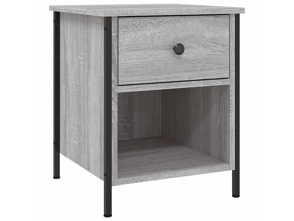 2er-Set Nachttische Nachtschrank Grau Sonoma 40x42x50 cm Holzwerkstoff -RN71168